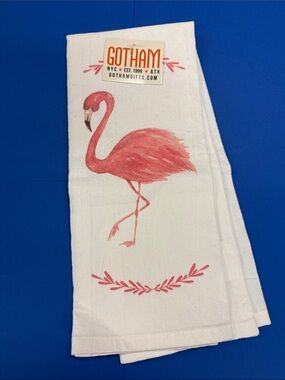 Gotham Pink Flamingo Cotton Kitchen Towel
